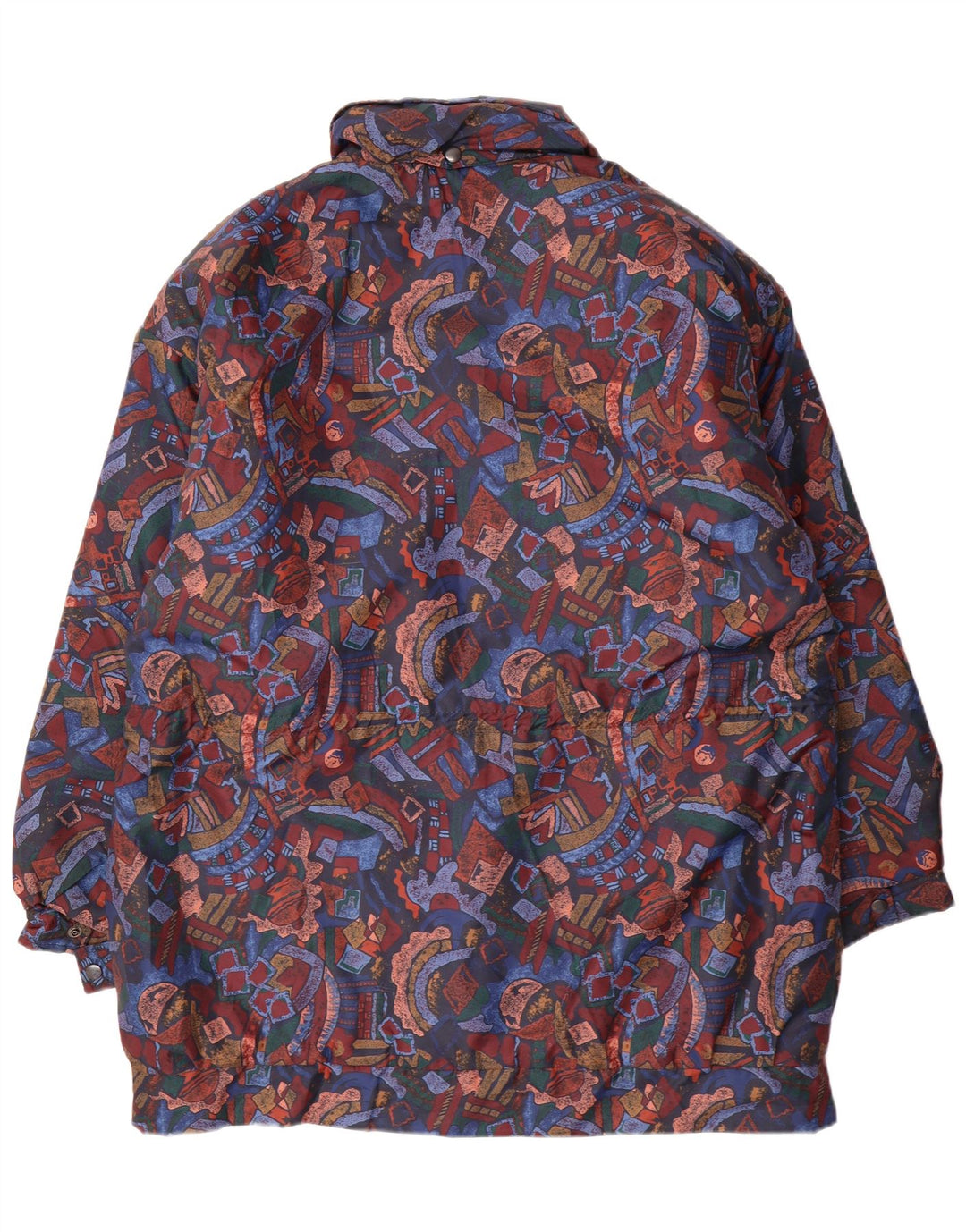 VINTAGE Womens Windbreaker Coat UK 16 Large Multicoloured Geometric