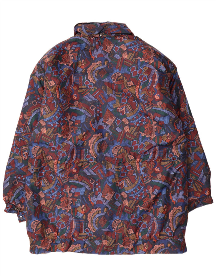 VINTAGE Womens Windbreaker Coat UK 16 Large Multicoloured Geometric