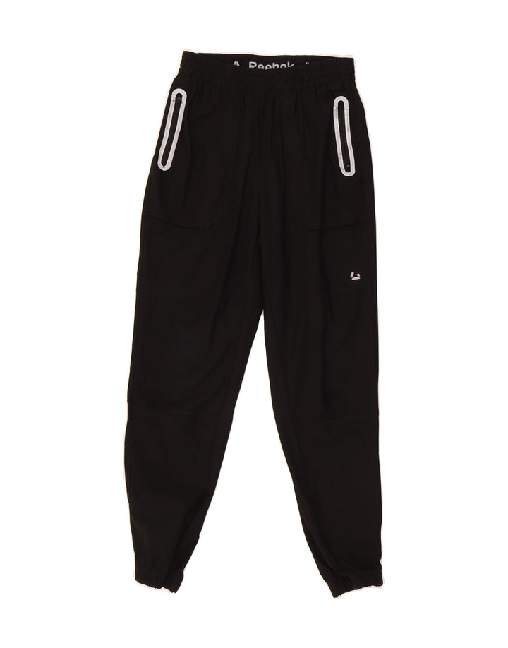 REEBOK Boys Tracksuit Trousers Joggers 10-11 Years Large  Black Polyester Vintage Reebok and Second-Hand Reebok from Messina Hembry 