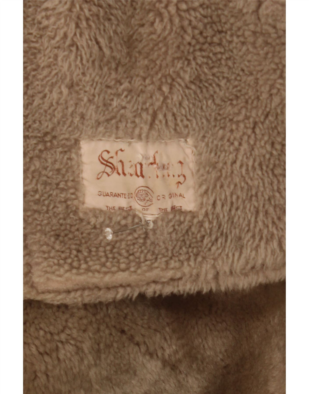 Vintage Damen Shearling Jacke IT 46 Large Beige Shearling