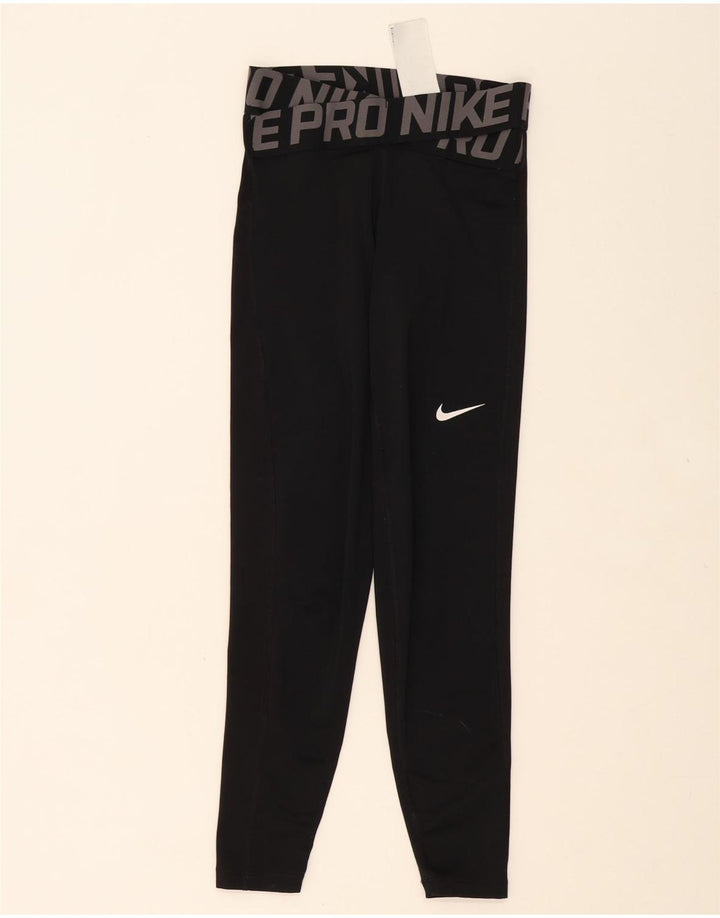 NIKE Womens Graphic Leggings UK 6 XS  Black Polyester Vintage Nike and Second-Hand Nike from Messina Hembry 