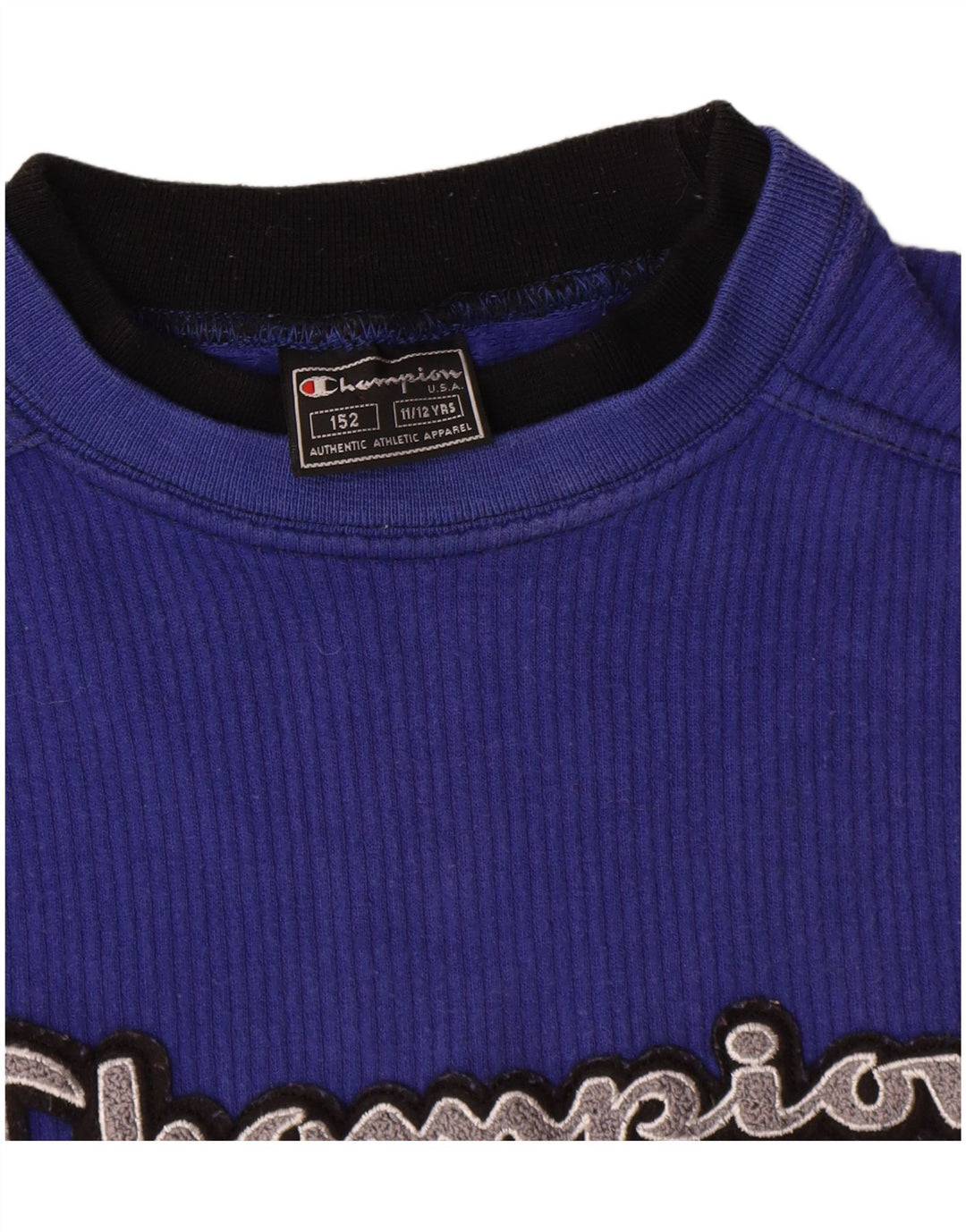 Champion Boys Graphic Sweatshirt Jumper 11-12 Years Blue Cotton