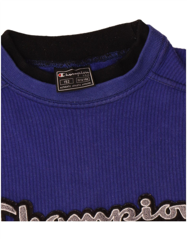 Champion Boys Graphic Sweatshirt Jumper 11-12 Years Blue Cotton