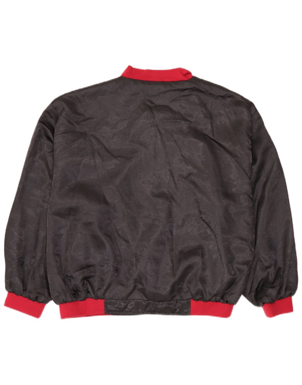 Vintage Bomber Jacket UK 38 Medium Sort Colourblock Polyamid