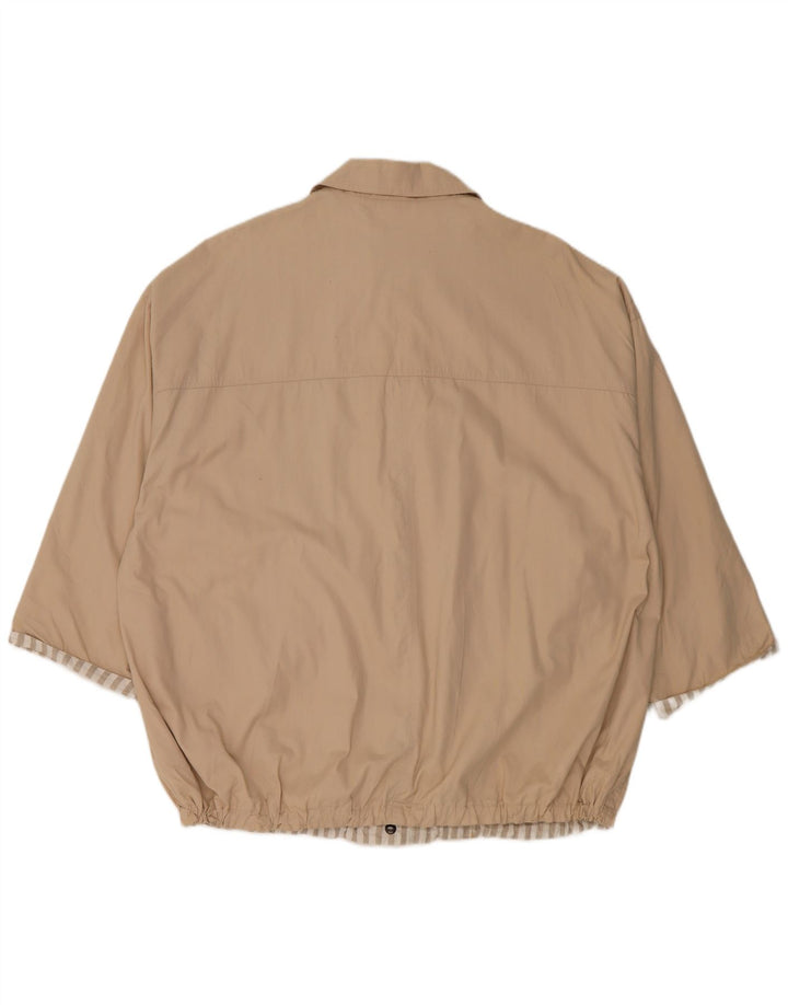 VINTAGE Womens 3/4 Sleeve Bomber Jacket UK 20 2XL Beige