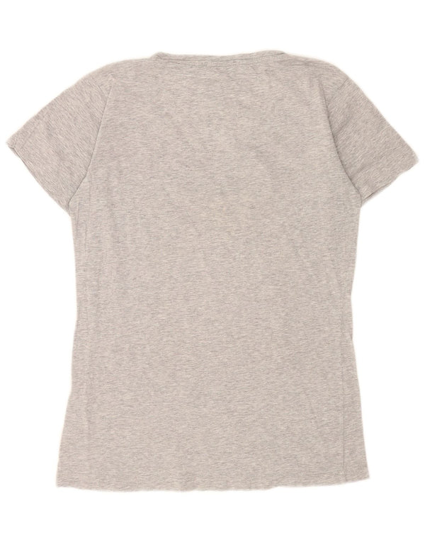 Diesel Womens Graphic T-Shirt Top UK 10 Small Grey Flecked