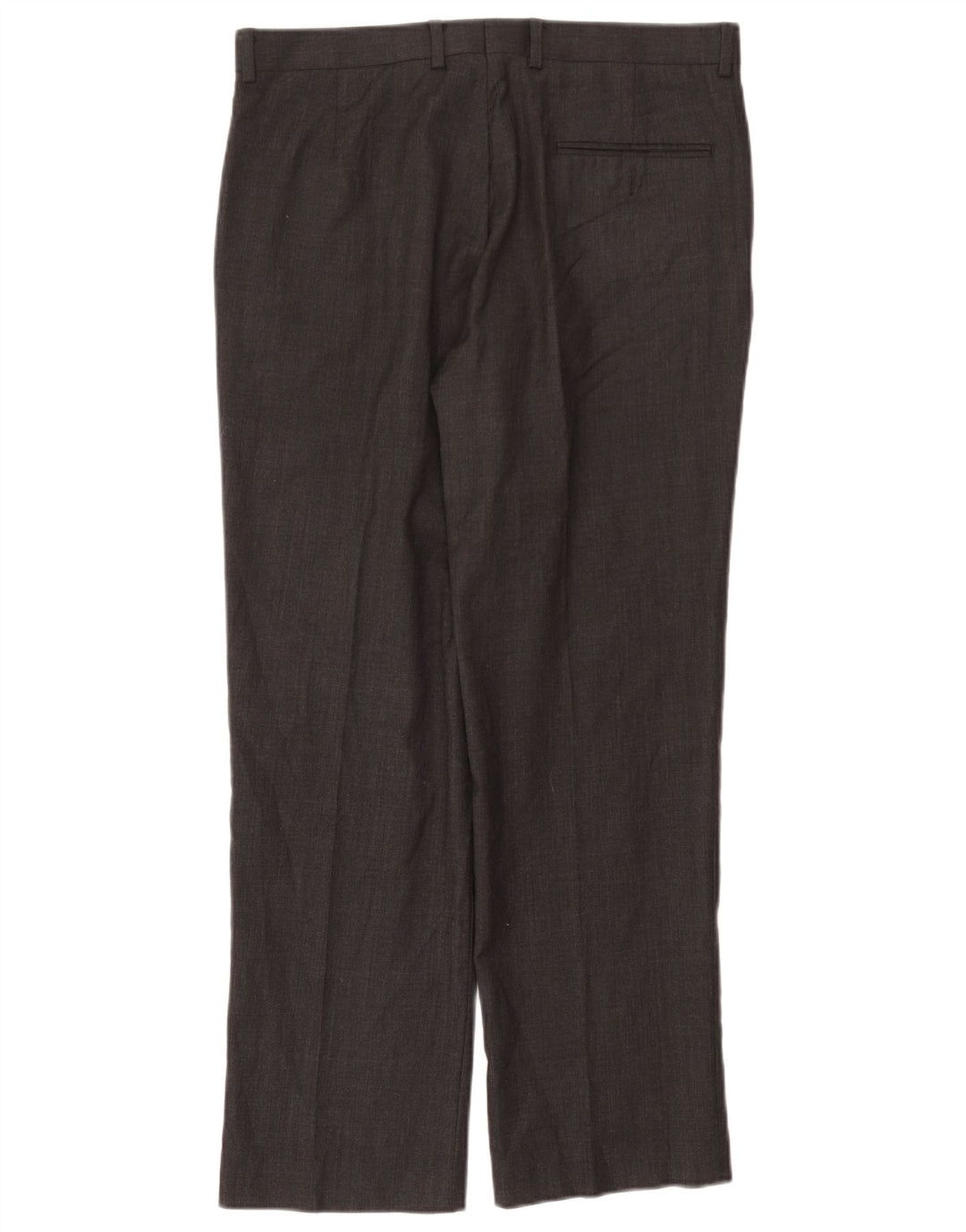 John Lewis Mens Straight Suit Trousers W34 L29 Black Wool
