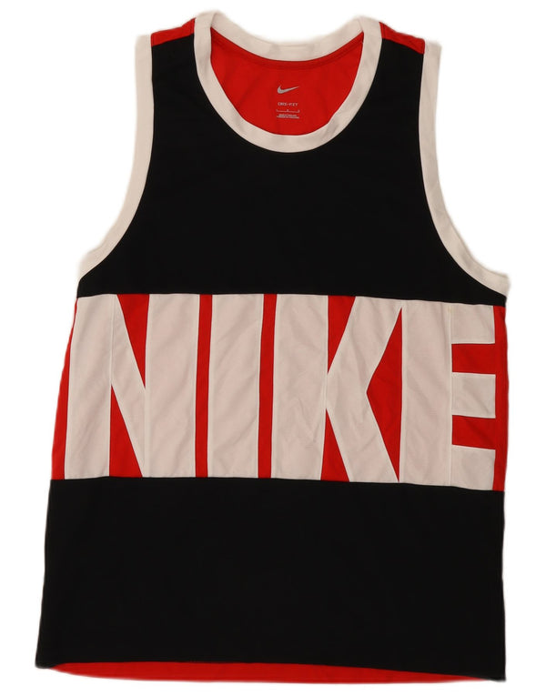 Nike Mens Graphic Vest Top Grande Poliéster Colorblock Vermelho