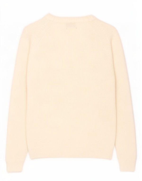 Maglione Zara da uomo con scollo a barca XL in cotone bianco sporco