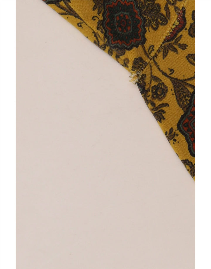 PATRIZIA DINI Dame Sweatshirt Jumper UK 14 Medium Yellow Floral