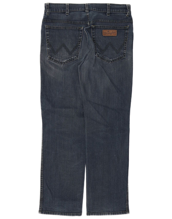 Wrangler Mens Texas Stretch Straight Jeans W32 L30 Navy Blue Cotton