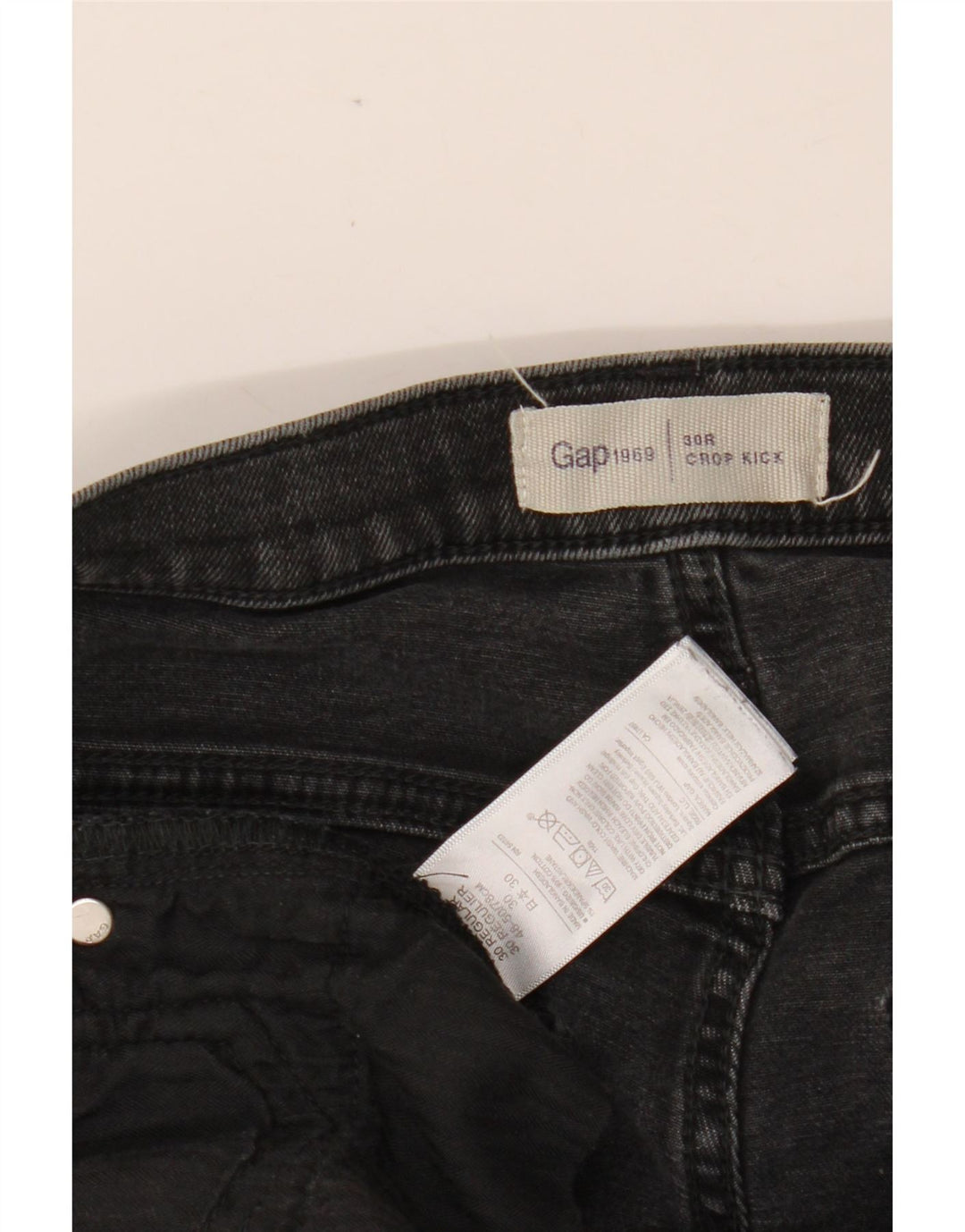 Jeans cropped Kick da donna GAP vestibilità regolare W30 L24 cotone grigio