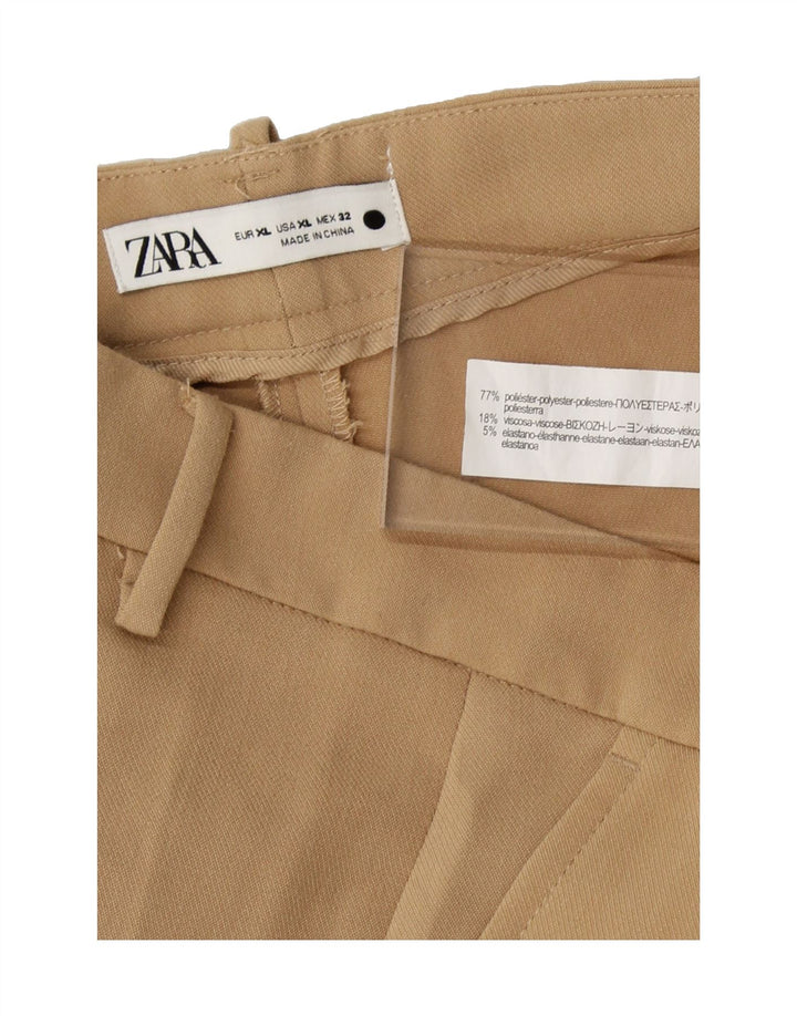 ZARA Womens Pegged Chino Trousers XL W36 L32 Beige Polyester Vintage Zara and Second-Hand Zara from Messina Hembry 
