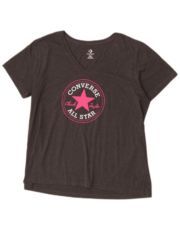 Converse Damen Chuck Taylor Classic Fit Graphic T-Shirt Top UK 20 2XL Grau