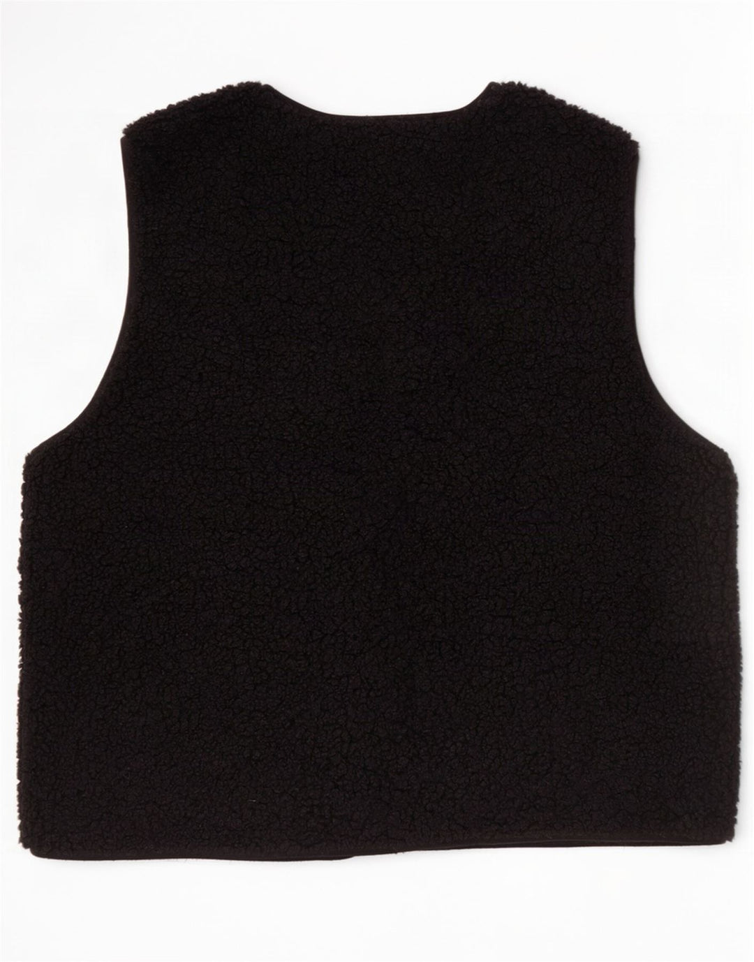 Zara Womens Oversized Fleece Gilet UK 10 Pequeno Poliéster Preto