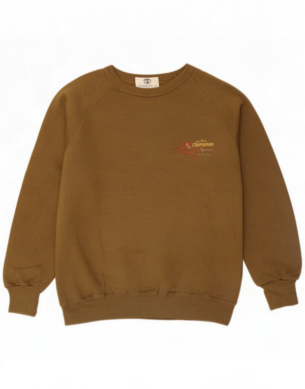 Vintage Mens Sweatshirt Jumper Large Brown Cotton