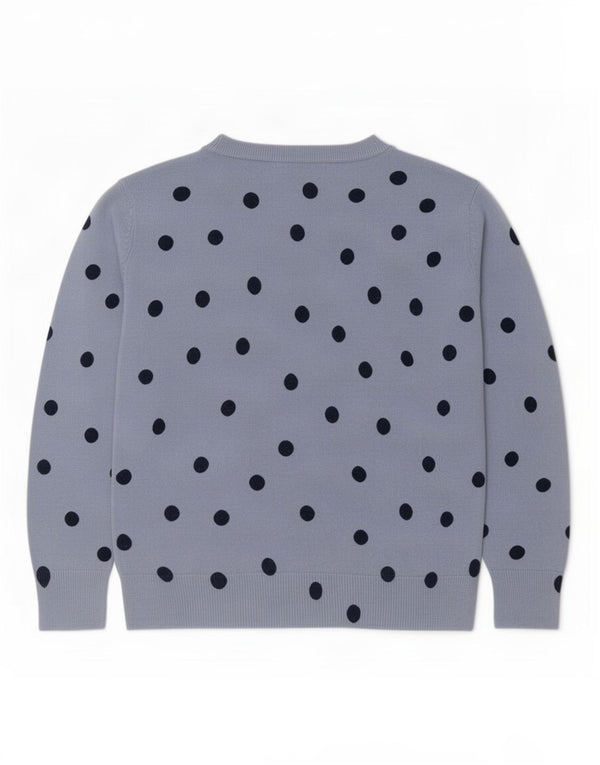 Marks & Spencer Damski sweter z dekoltem w łódkę UK 10 Small Blue w kropki