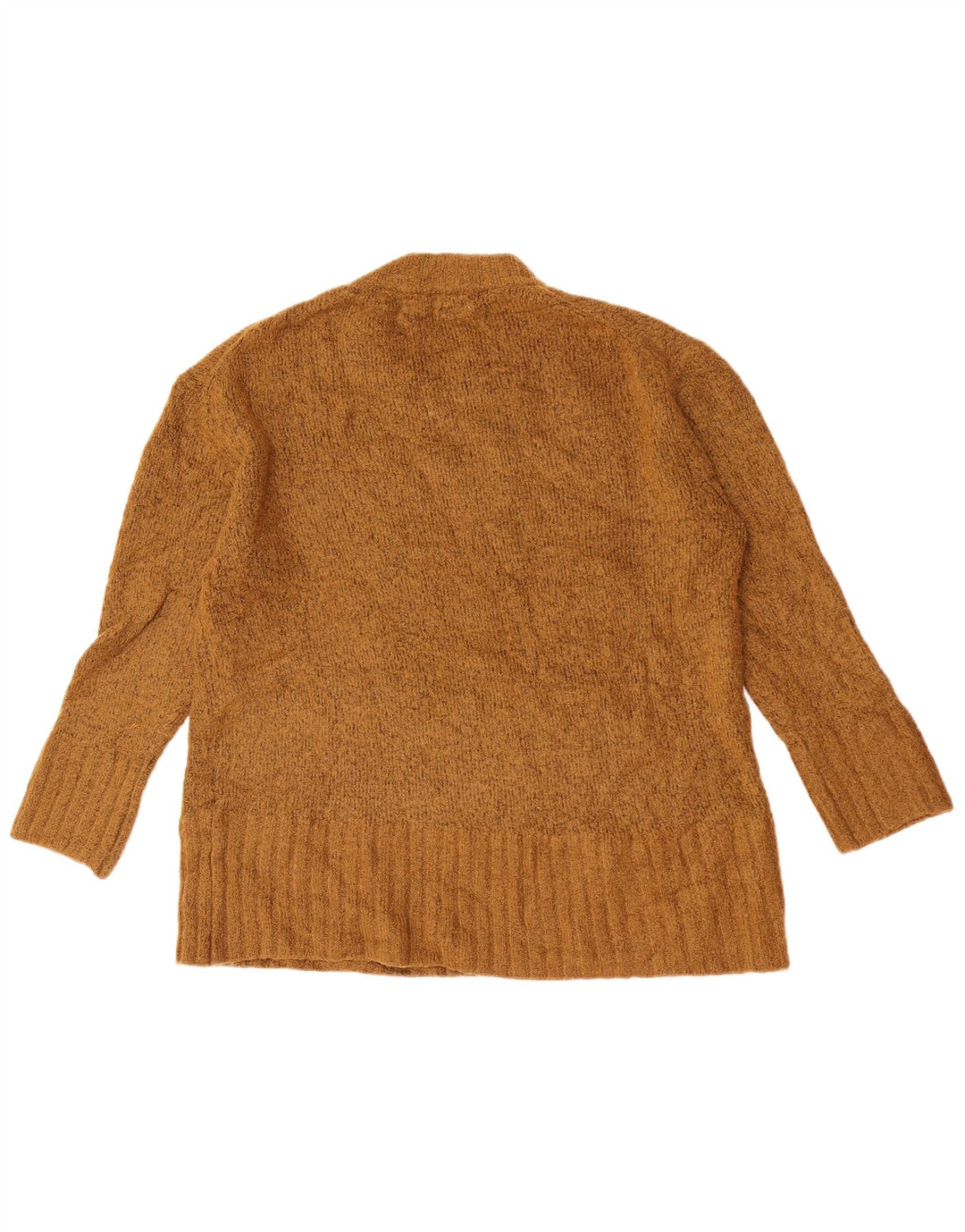 Zara Womens Oversized Crew Neck Jumper Sweater UK 10 Small Khaki