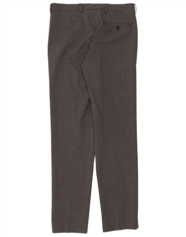 Marks & Spencer Mens Tailored Fit Slim Suit Trousers W32 L33 Grey Wool