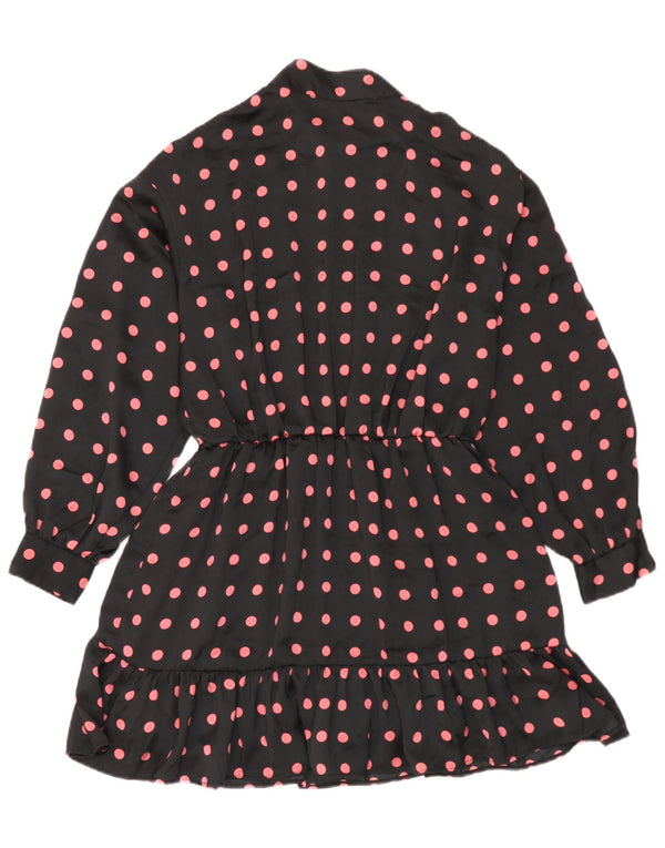 Abito a trapezio con tutina corta da donna a maniche lunghe Zara UK 14 a pois neri medi