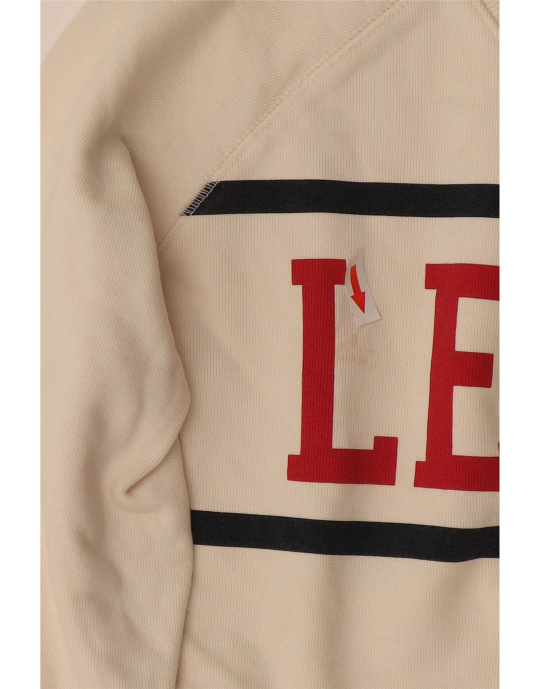 Levi's Womens Graphic Sweatshirt Jumper UK 16 Large Off White Cotton