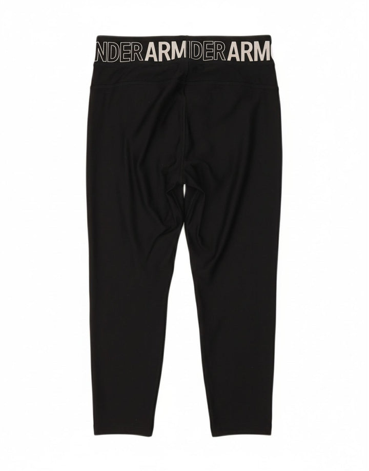 UNDER ARMOUR Womens Graphic Capri Leggings UK 8 Small  Black