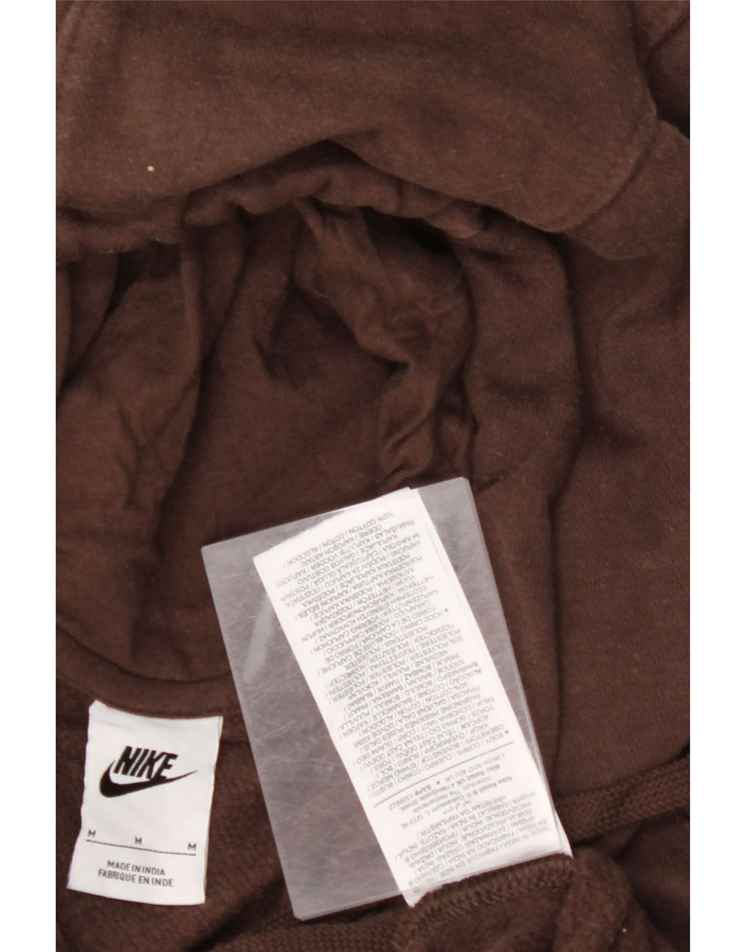 NIKE Mens Hoodie Jumper Medium Brown Cotton
