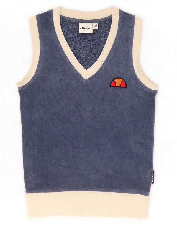 Ellesse Womens Sleeveless Sweatshirt Jumper UK 8 Small Navy Blue