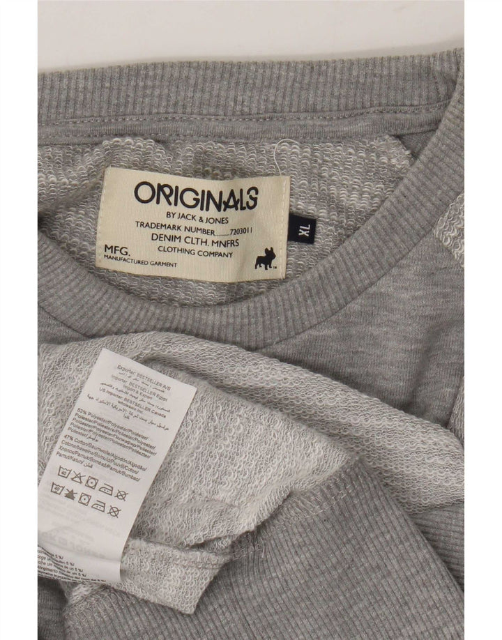 Jack & Jones Mens Sweatshirt Jumper XL Grey Flecked Polyester