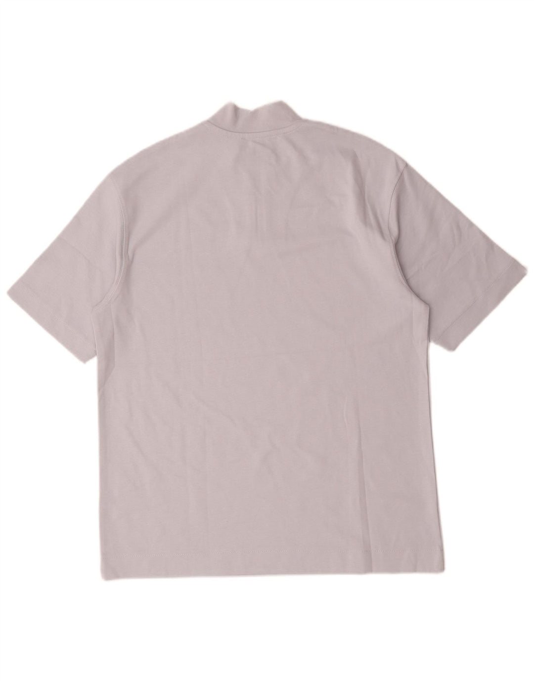 Zara Mens Zip Neck T-Shirt Top Medium Blue Cotton