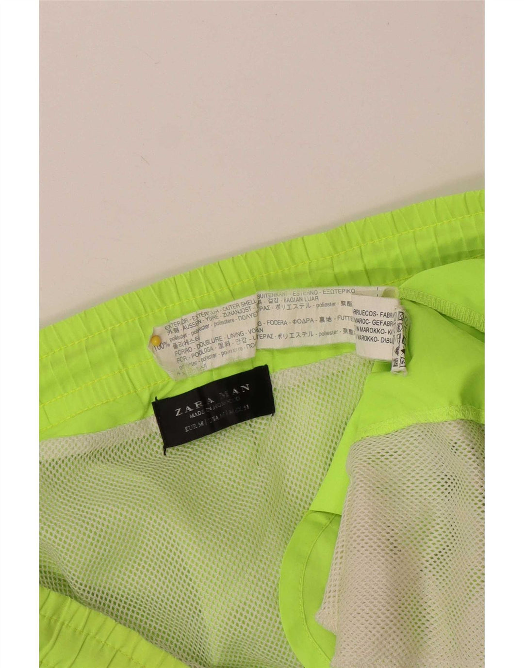 Zara Mens Swimming Shorts Medium Green Polyester