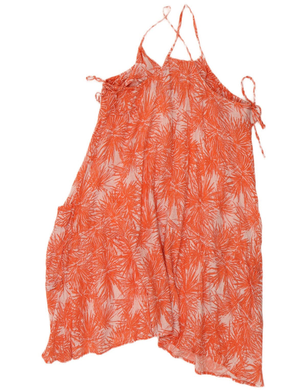 Whistles Womens Asymmetric Halter Dress UK 12 Medium Orange Floral