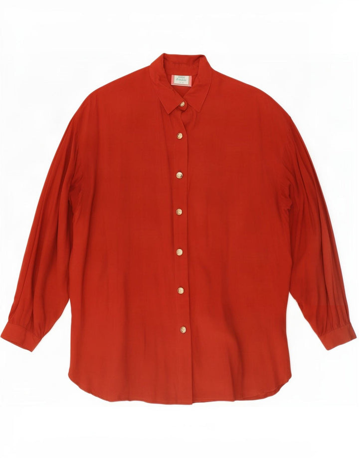 Vintage Womens Graphic Shirt Blouse IT 42 Medium Red Viscose