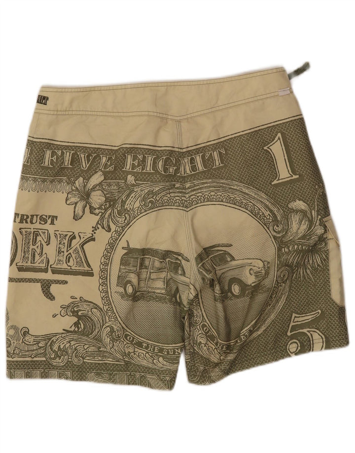 SUNDEK Grafiske badeshorts til mænd mellemgrøn polyester