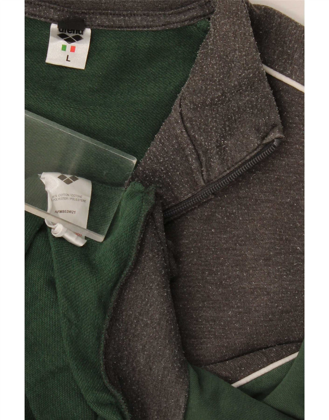 Arena Veste de Survêtement Homme Large Gris Colorblock Coton