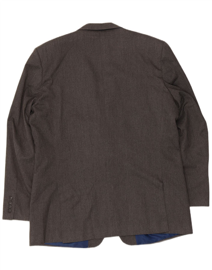 MARKS & SPENCER Giacca blazer da uomo vestibilità regolare a 2 bottoni UK 46 XL Grigio