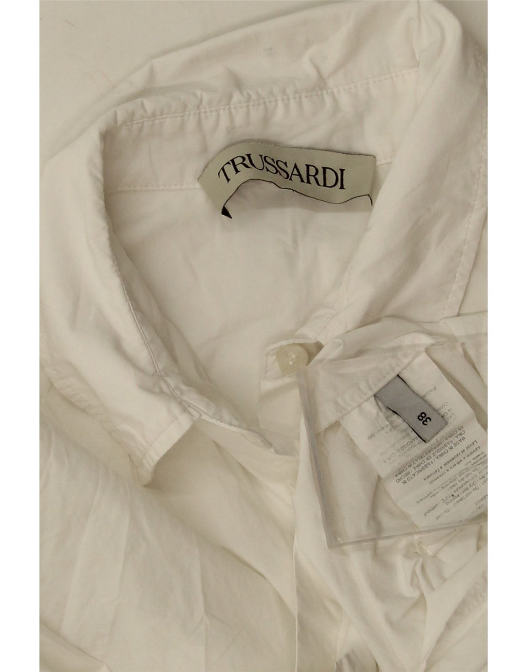 Trussardi Dame Oversized Skjorte IT 38 XS Hvid Bomuld
