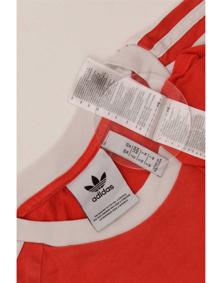 Adidas Mens Camiseta Top Médio Algodão Vermelho