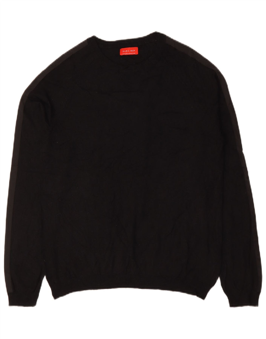 Zara Herre sweater med rund hals, medium sort
