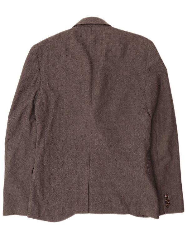 Jack Wills Mens 2 Button Blazer Jacket UK 36 Small Grey Wool