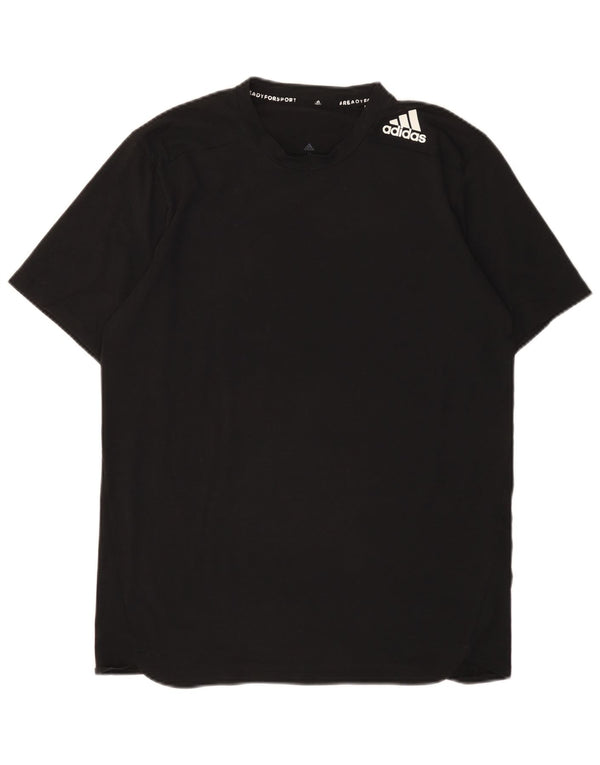 T-shirt da uomo Adidas Top media nera in poliestere