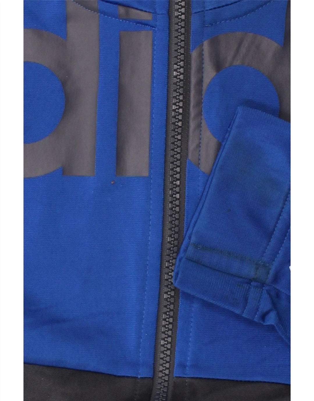 ADIDAS Mens Graphic Tracksuit Top Jacket UK 38/40 Medium Blue Colourblock