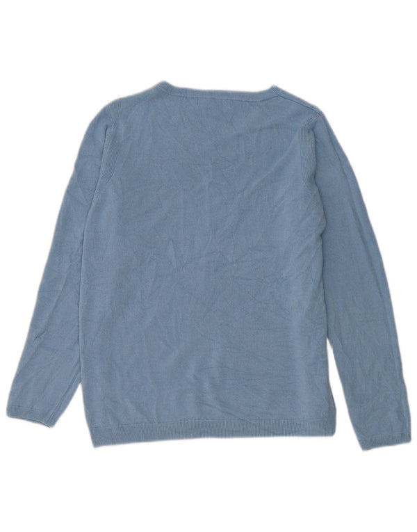 Maglione maglione girocollo da donna Marks & Spencer UK 16 grande acrilico blu