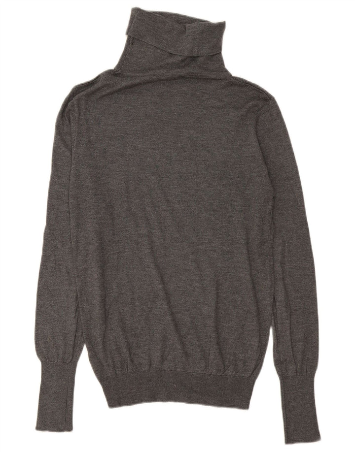Zara Dame Roll Neck Jumper Sweater UK 14 Medium Grey Modal