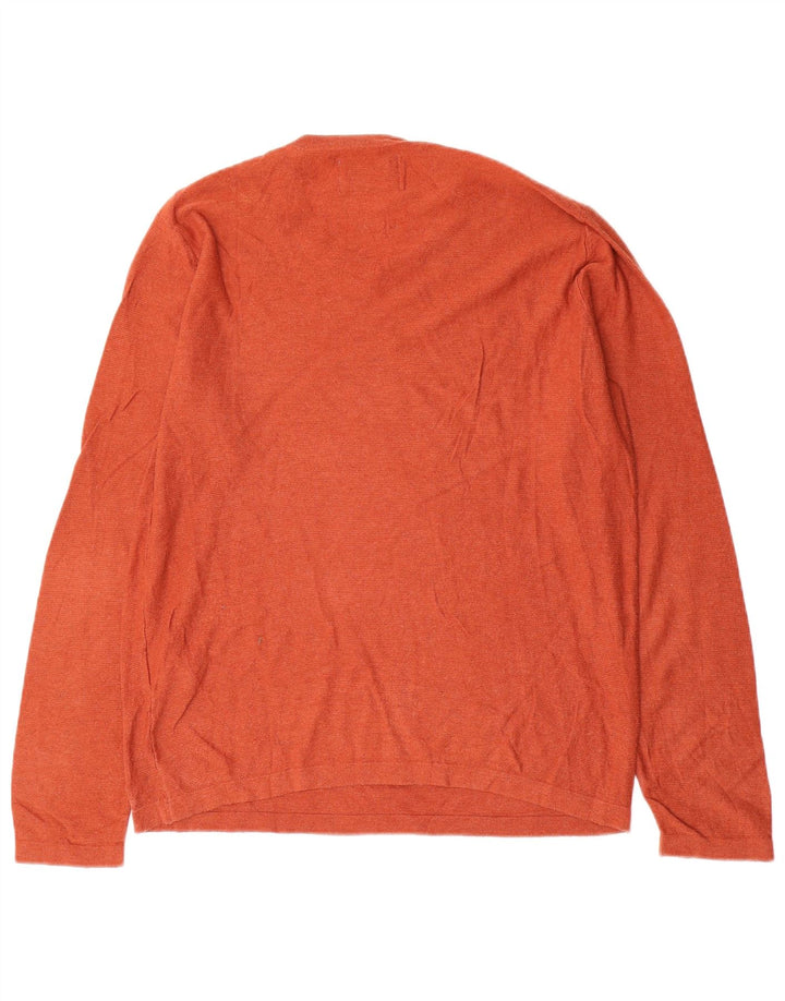 Jack & Jones Mens Top Long Sleeve Small Orange Cotton