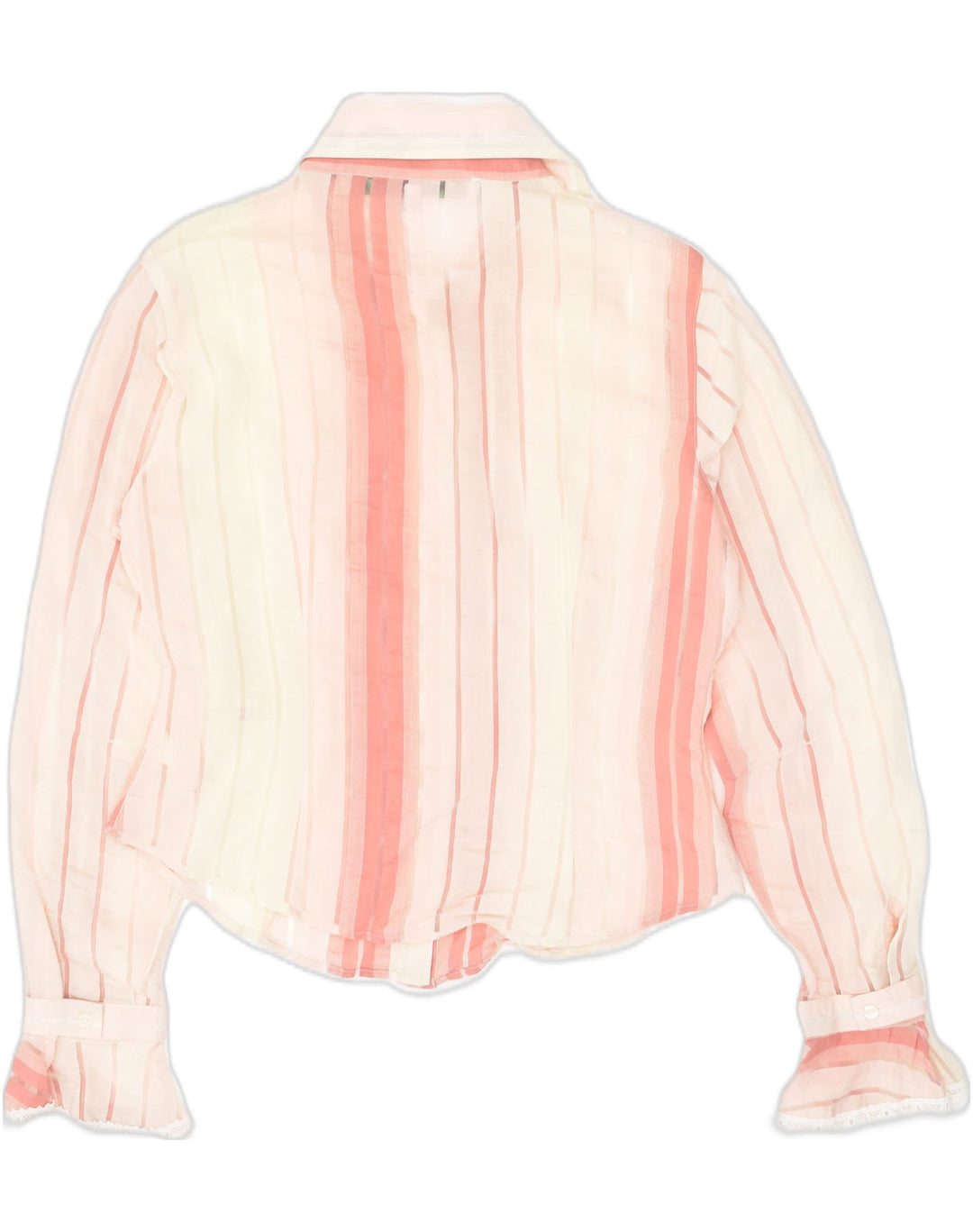 CHARRO Womens Shirt UK 10 Small Pink Striped Viscose | Vintage Charro | Thrift | Second-Hand Charro | Used Clothing | Messina Hembry 