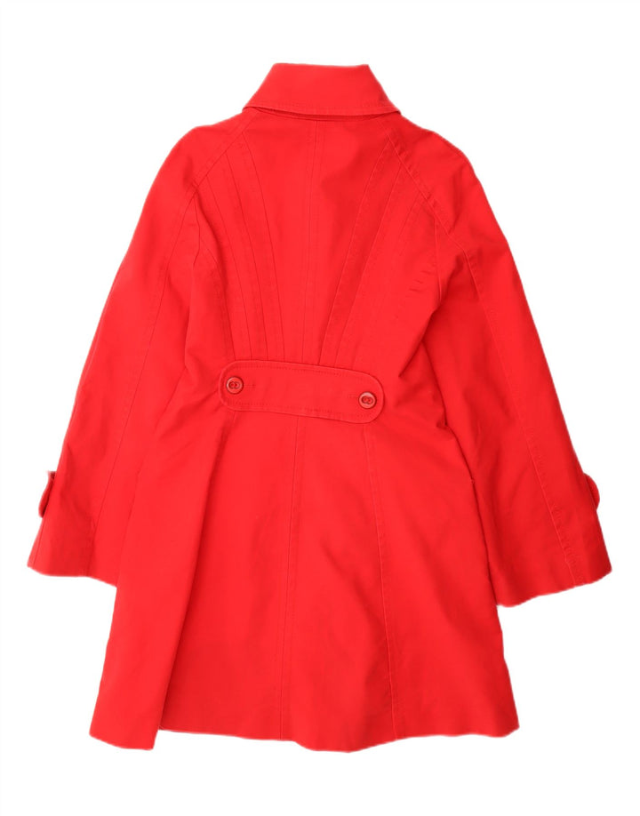 KAREN MILLEN Womens Overcoat UK 12 Medium Red Cotton