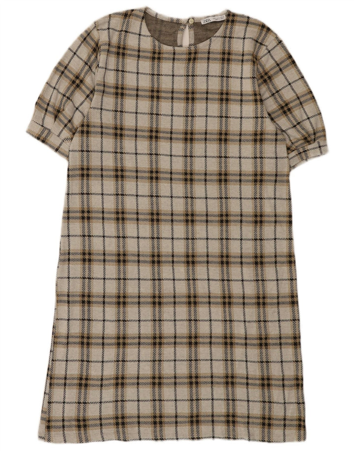 Zara Womens Shift Dress UK 12 Medium Grey Check