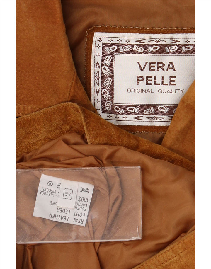 Giacca vintage in pelle scamosciata da uomo IT 46 piccola in pelle beige
