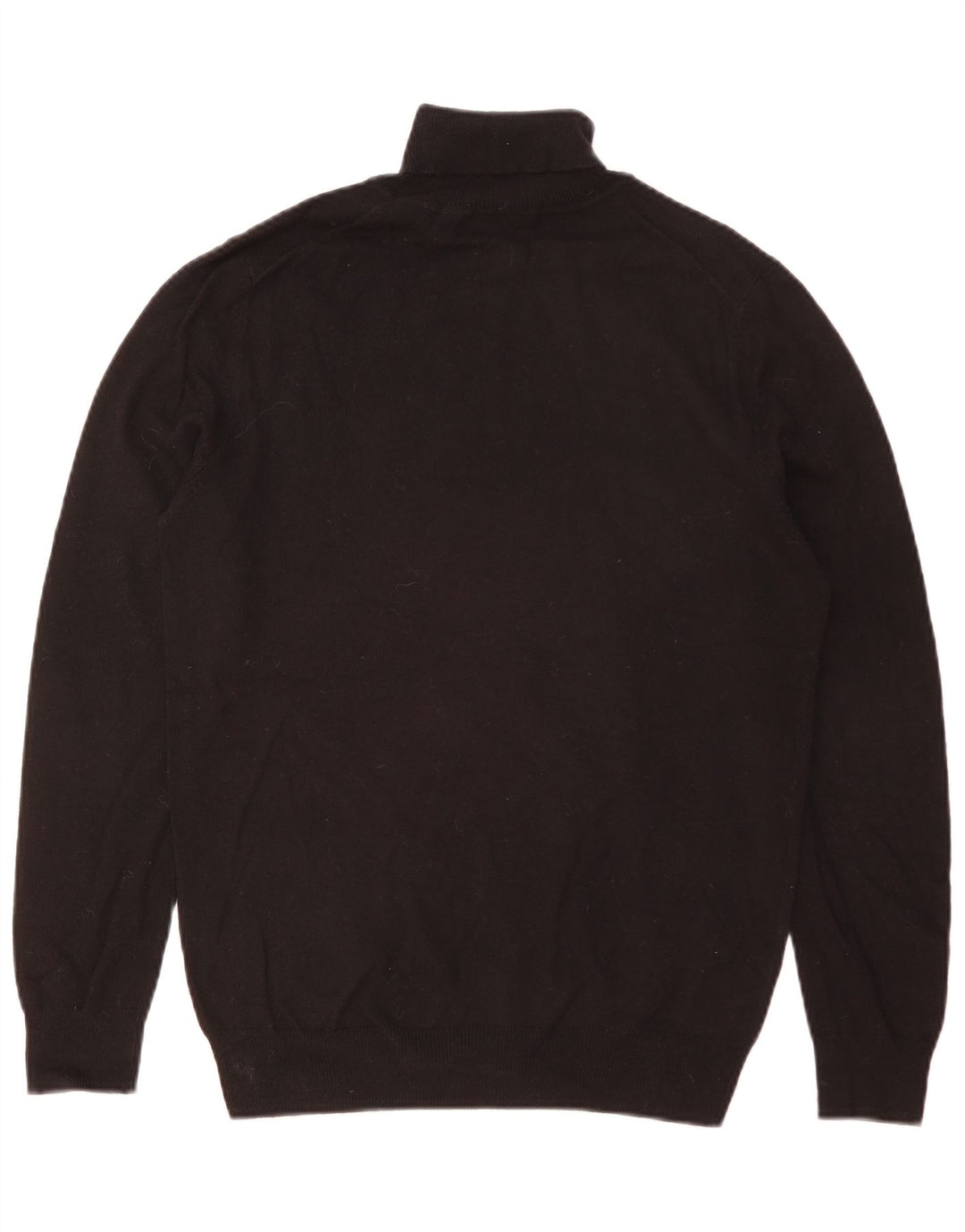 LYLE & SCOTT Mens Roll Neck Jumper Sweater Small Black Cotton